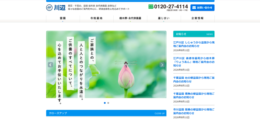川辺 公式サイトのイメージ